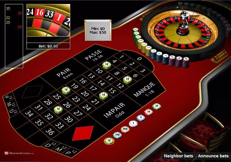French Roulette, сделано PlayTech.